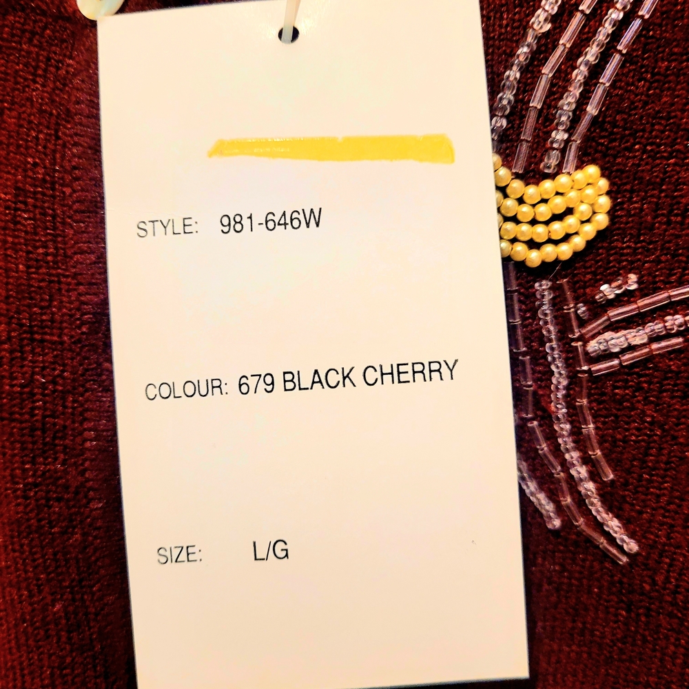 Free People Rich Maroon Vintage Inspired Beaded Cardigan - Picture 7 of 8